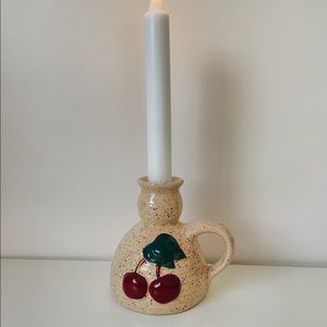 SOLD 🍒 90s Cherry Taper Candle Holder 🍒
